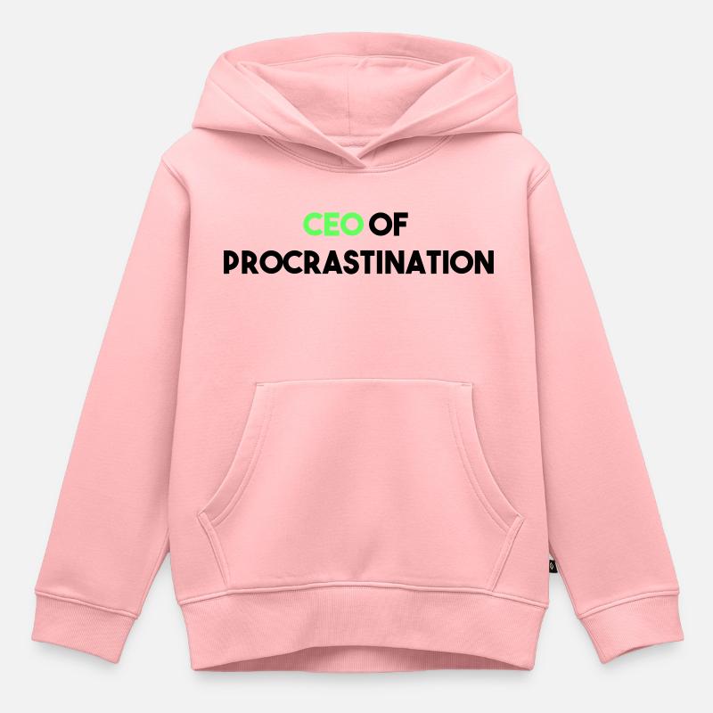 PDG DE LA PROCRASTINATION - Sweat Premium à capuche enfant bio - rose