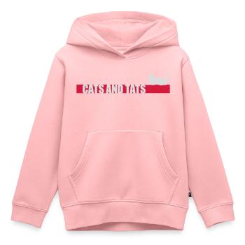 cats and tats Zitat - Kinder Premium Organic Hoodie - Rosa - Vorne - AI Model Kid Female (0cm)