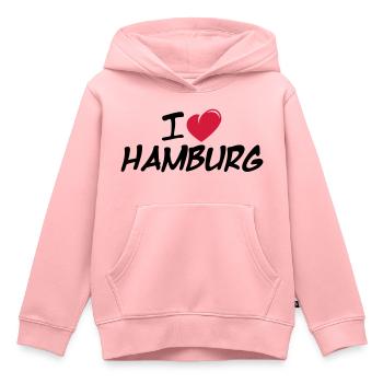 I love Hamburg / I Love Hamburg - Kids Premium Organic Hoodie - rose - Front - AI Model Kid Female (0cm)