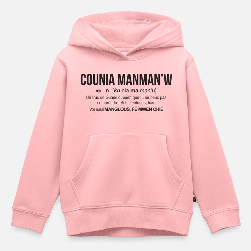 guadeloupe-definition - Sweat Premium à capuche enfant bio - rose