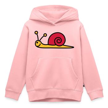 schnecke_3c - Sweat Premium à capuche enfant bio - rose - Devant - AI Model Kid Female (0cm)