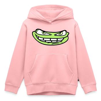 face head evil meme grin funny comic carto - Kids Premium Organic Hoodie - rose - Front - AI Model Kid Female (0cm)