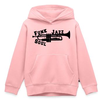 Trompette Jazz Funk Soul - Sweat Premium à capuche enfant bio - rose - Devant - AI Model Kid Female (0cm)