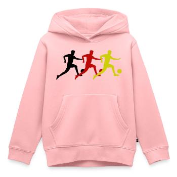 Joueur de football Allemagne - Sweat Premium à capuche enfant bio - rose - Devant - AI Model Kid Female (0cm)