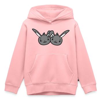 2 Bunnies Friends Team Crew Couple Two Lucky - Kids Premium Organic Hoodie - rose - Front - AI Model Kid Female (0cm)