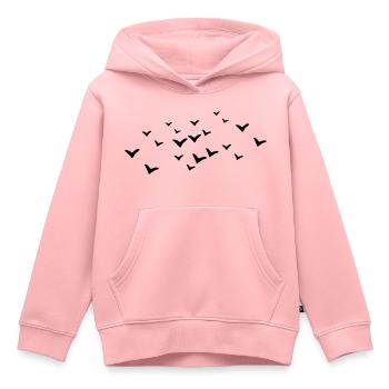 Oiseaux - Sweat Premium à capuche enfant bio - rose - Devant - AI Model Kid Female (0cm)