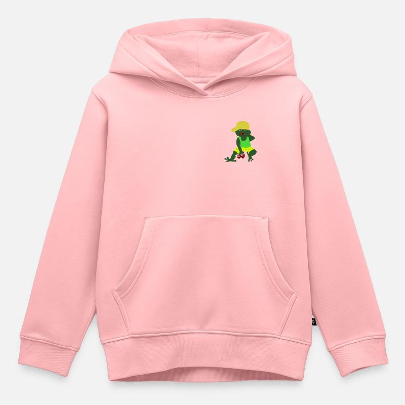 Grenouille flasque - Sweat Premium à capuche enfant bio - rose