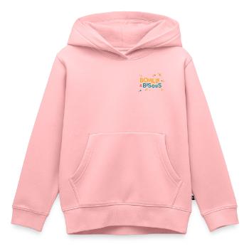 Message bouille à bisous avec étoiles couleurs fun - Sweat Premium à capuche enfant bio - rose - Devant - AI Model Kid Female (0cm)
