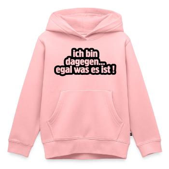 dagegen - Kinder Premium Organic Hoodie - Rosa - Vorne - AI Model Kid Female (0cm)
