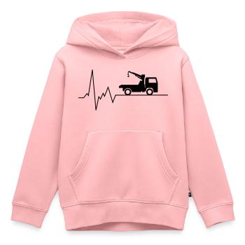herzschlag abschleppwagen - Kinder Premium Organic Hoodie - Rosa - Vorne - AI Model Kid Female (0cm)