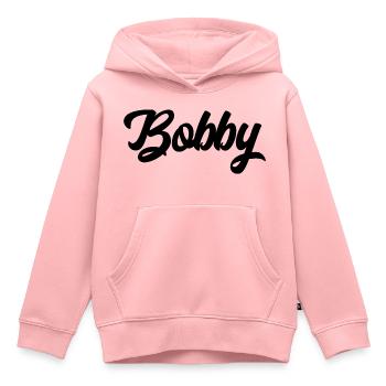 Bobby benutzerdefinierte Text Geburtstagsname - Kinder Premium Organic Hoodie - Rosa - Vorne - AI Model Kid Female (0cm)
