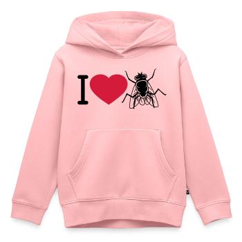 I Love Housefly Heart - Kids Premium Organic Hoodie - rose - Front - AI Model Kid Female (0cm)