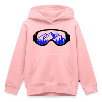 Lunettes de ski - Sweat Premium à capuche enfant bio - rose - Devant - AI Model Kid Female (0cm)