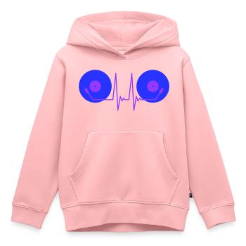 DJ Vinyl Schallplatten Puls Party Musik Herzschlag - Kinder Premium Organic Hoodie - Rosa - Vorne - AI Model Kid Female (0cm)