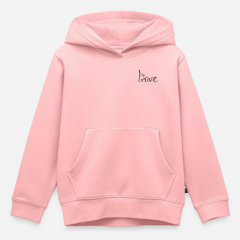 Amoureux - Sweat Premium à capuche enfant bio - rose