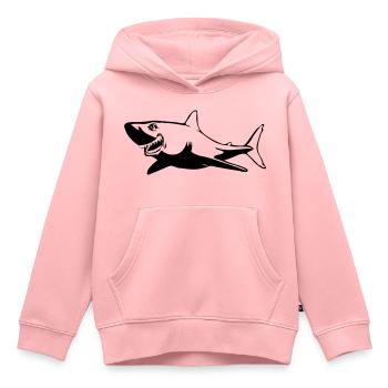 Poisson requin dangereux - Sweat Premium à capuche enfant bio - rose - Devant - AI Model Kid Female (0cm)