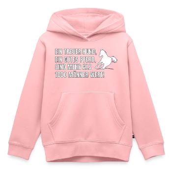 pferd pferdespruch pferdesprüche - Kinder Premium Organic Hoodie - Rosa - Vorne - AI Model Kid Female (0cm)