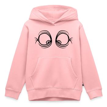 Yeux drôles et plissés - Sweat Premium à capuche enfant bio - rose - Devant - AI Model Kid Female (0cm)