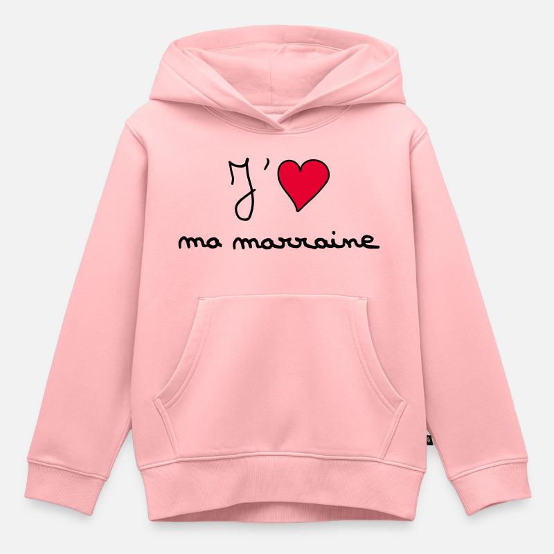 J'aime ma marraine - Sweat Premium à capuche enfant bio - rose