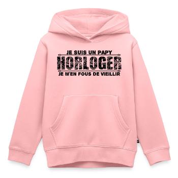je suis un papy horloger cadeau de mon papy. - Sweat Premium à capuche enfant bio - rose - Devant - AI Model Kid Female (0cm)