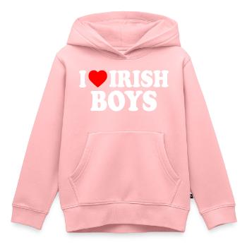 I love irish boys - Kinder Premium Organic Hoodie - Rosa - Vorne - AI Model Kid Female (0cm)