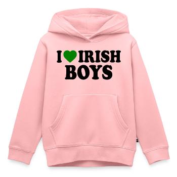 I love irish boys - Kinder Premium Organic Hoodie - Rosa - Vorne - AI Model Kid Female (0cm)
