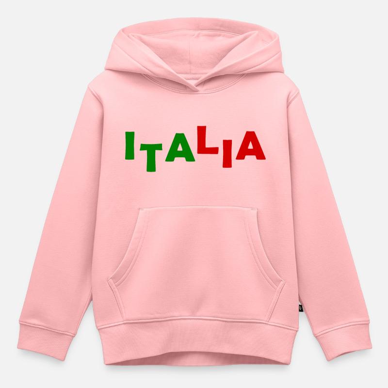 drapeau italien - Sweat Premium à capuche enfant bio - rose