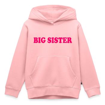 Big sister - Sweat Premium à capuche enfant bio - rose - Devant - AI Model Kid Female (0cm)