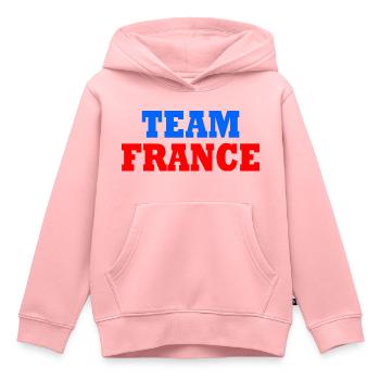 Frankreich - Kinder Premium Organic Hoodie - Rosa - Vorne - AI Model Kid Female (0cm)