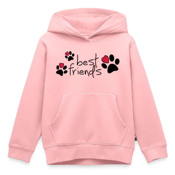 Meilleur ami de Slagon, j'aime mon chien ou mon chat. - Sweat Premium à capuche enfant bio - rose - Devant - AI Model Kid Female (0cm)
