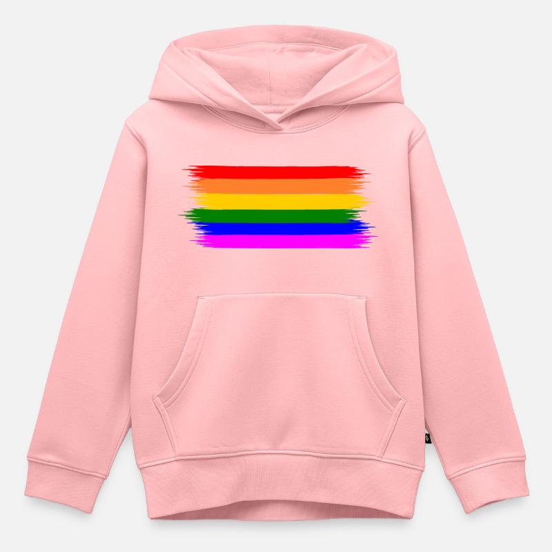 Lgbt - Sweat Premium à capuche enfant bio - rose