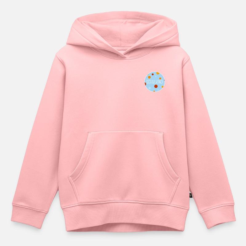 Schulkind - hellblau rote Version - Kinder Premium Organic Hoodie - Rosa