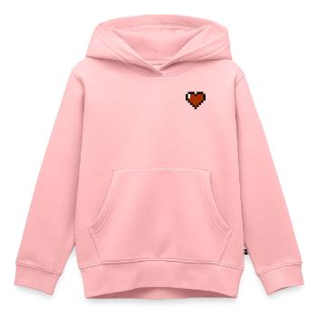 Coeur 8 bits - Sweat Premium à capuche enfant bio - rose - Devant - AI Model Kid Female (0cm)