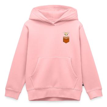 Poche cerf Bambi dans la poche - Sweat Premium à capuche enfant bio - rose - Devant - AI Model Kid Female (0cm)