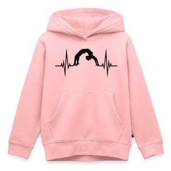 bruecke yoga puls herzschlag frequenz boden fitnes - Kinder Premium Organic Hoodie - Rosa - Vorne - AI Model Kid Female (0cm)