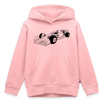 Formule voiture transparente - Sweat Premium à capuche enfant bio - rose - Devant - AI Model Kid Female (0cm)