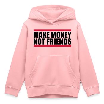 Gagner de l’argent en disant - Sweat Premium à capuche enfant bio - rose - Devant - AI Model Kid Female (0cm)