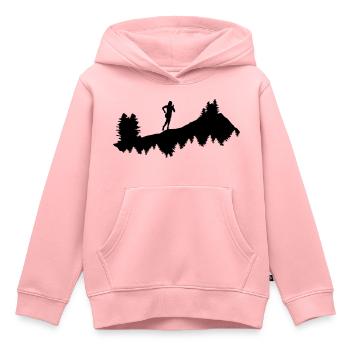 Trail running, Laufen, Frau - Kinder Premium Organic Hoodie - Rosa - Vorne - AI Model Kid Female (0cm)