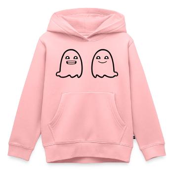 Fantômes - Sweat Premium à capuche enfant bio - rose - Devant - AI Model Kid Female (0cm)