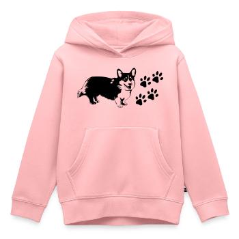 Chien - Sweat Premium à capuche enfant bio - rose - Devant - AI Model Kid Female (0cm)