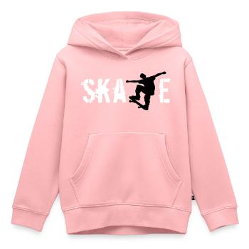 Skate - Sweat Premium à capuche enfant bio - rose - Devant - AI Model Kid Female (0cm)