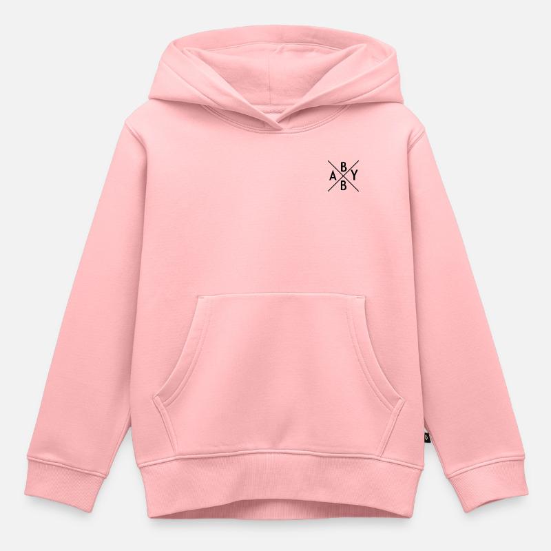 Monogramme de bébé - Sweat Premium à capuche enfant bio - rose
