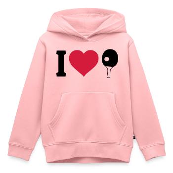 I love Tischtennis - Kinder Premium Organic Hoodie - Rosa - Vorne - AI Model Kid Female (0cm)