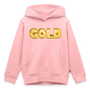 Gold gold Barres de police de texte Gold - Sweat Premium à capuche enfant bio - rose - Devant - AI Model Kid Female (0cm)