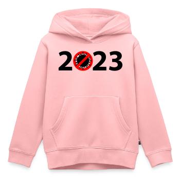 Virus Anti Corona 2023 - Sweat Premium à capuche enfant bio - rose - Devant - AI Model Kid Female (0cm)
