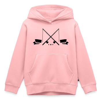 angelrute symbol - Kinder Premium Organic Hoodie - Rosa - Vorne - AI Model Kid Female (0cm)