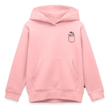 Mon chantier dans votre poche - Poche poitrine - Sweat Premium à capuche enfant bio - rose - Devant - AI Model Kid Female (0cm)
