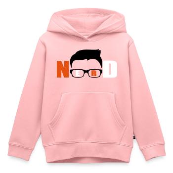 Nerd lustiges Logo - Kinder Premium Organic Hoodie - Rosa - Vorne - AI Model Kid Female (0cm)