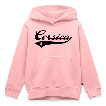 Corsica Team - Sweat Premium à capuche enfant bio - rose - Devant - AI Model Kid Female (0cm)