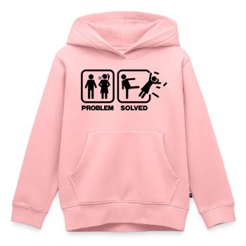 problem solved - Sweat Premium à capuche enfant bio - rose - Devant - AI Model Kid Female (0cm)